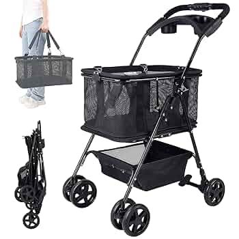Amazon｜Joyfultails ショッピングカート ワンタッチ 折りたたみ